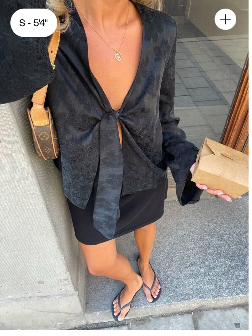 NWT - Djerf Avenue Long Sleeve Tie Front Top